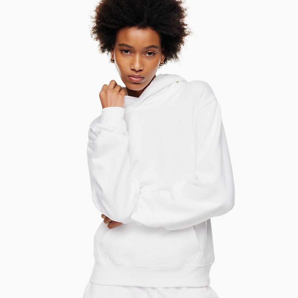 Aritzia TNA White Terry Fleece Perfect Hoodie